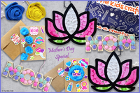 Kids Craft Box featuring holiday-themed projects like wreaths, stockings, and festive decorations for creative kids' crafts