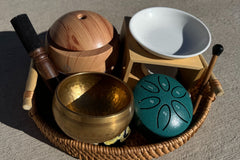 Featured In Deep Cleanse Box Are Tools For Meditation, Clarity & Healing Such As Singing Bowls, Tongue Drums, Air Purifiers & More! 