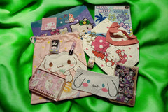 Hello Kitty Stationery Set. Includes a journal, draw string bag, tote bag, eraser, sharpener, pencil case, stickers, file folder, keychain.