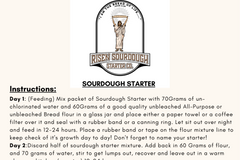 This is an example of Risen Sourdough Starter Co.'s example of the Instructions we send with every order!