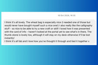 Positive review of the Dopamine Delivery and the items received as part of the first box, including how the customer will use them