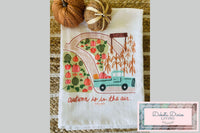 Autumn Is In The Air with this towel, and adorable pumpkins are in the patch, and the corn is ready to be harvested! 