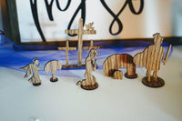 Easter Creche- wooden 9 piece set