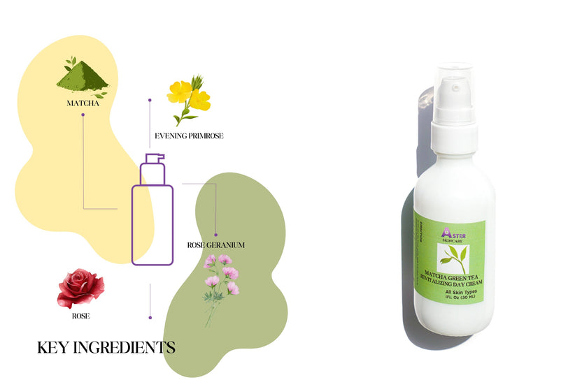 Aster Matcha Day Cream with matcha green tea, rose and botanical ingredients