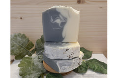 Men Tea Tree and Lemon soap;  Naturally colored with activated charcoal and scented with essential oils
