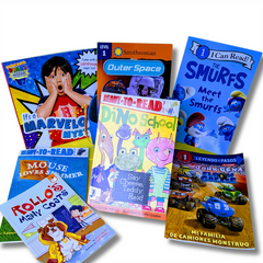 Young Reader Starter Pack For Ages 3-12 year old - Lot of 10 Books personalized by age/grade for boys and girls