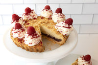 Almond Raspberry Tart DIY Baking Kit with pre-measured ingredients, tart pan, and step-by-step instructions