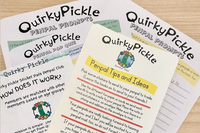 This image shows penpal tips and ideas, explains how the penpal club works, and includes a couple of penpal prompt stationery sheets.