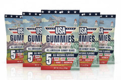 USA Gummies monthly subscription with American-made gummy bears, no artificial dyes, made with real fruit and vegetable colors.
