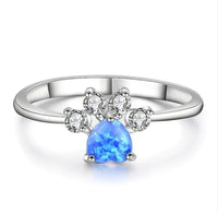 Blue Fire Paw Shaped Ring