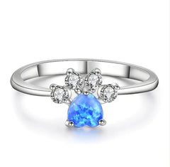 Blue Fire Paw Shaped Ring