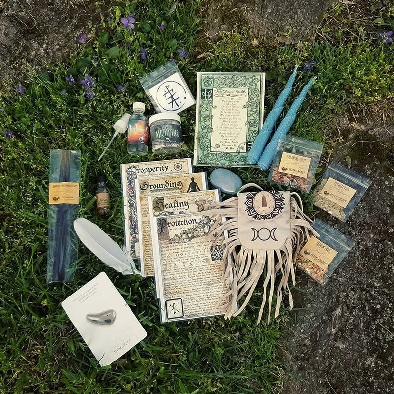 The Witches Moon metaphysical subscription box with crystals and tarot