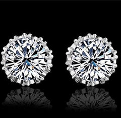 ROYAL ♡  925 Sterling Silver AAA Cubic Zirconia Diamond Stud Earrings