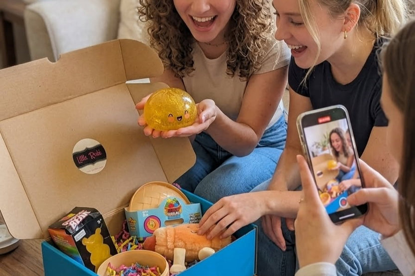 Mystery cute box with squeeze toy mystery plushie and squishie child tweens teens