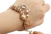 Vintage Kitty Charm Bracelet with Cupcake and Teapot / Cute and Collectible Jewelry