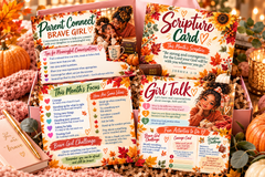 Grace & Glow girls fall subscription box featuring faith activity cards, courage challenges, handmade soap, and self-care gifts.