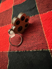 Paw Print Fidget Keychain- Walnut and Semi-Precious Jasper