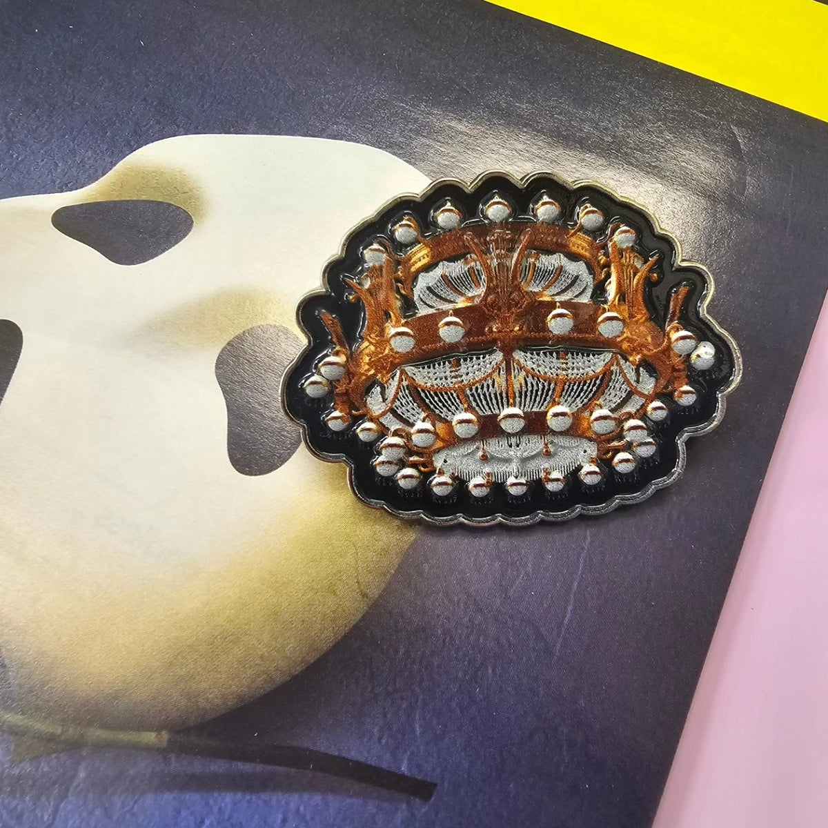 Phantom of the Opera inspired chandelier enamel pin