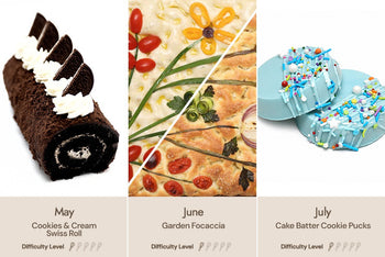 Cookies & Cream Swiss Roll : velvety chocolate sponge rolled with cookies & cream filling, rich, smooth, and nostalgic.