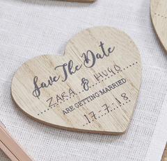Save The Date Wooden Magnet Invitations