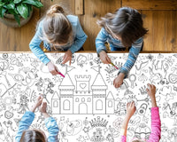 Kids Coloring Tablecloth Themed Art Activity