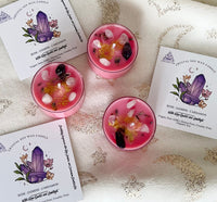 Amethyst and Rose Quartz Soy Wax Candle 'Rose • Jasmine • Cardamom' (Set of Three Candles) by FFB