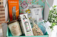 Self-care for mental health themed box.