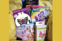 Craft n Stitch Subscription Boxes for teens are filled with at least one sewing kit & three variety craft kits, plus stickers, tools & more