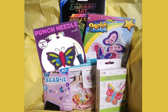Craft n Stitch Subscription Boxes for teens are filled with at least one sewing kit & three variety craft kits, plus stickers, tools & more