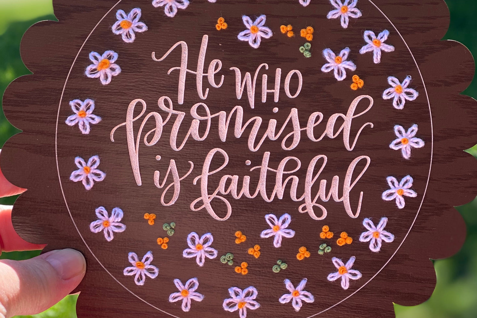 He Who Promised Daisy Embroidery Kit Sign