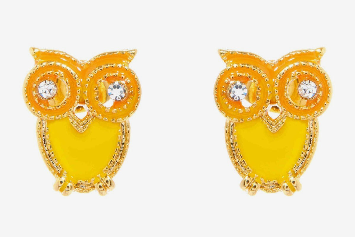 Image of Big Eyed Owls - Yellow