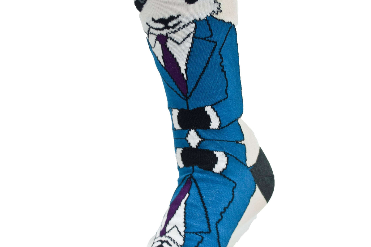 Image of Dignified Reflective Panda Wearing a Suit Socks (Men's Sized)