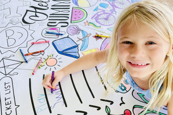Kids Coloring Tablecloth Themed Art Activity