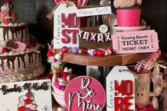 Seasonal Farmhouse Tiered Tray Decor Items Box