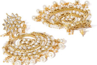 Zinc Gold-plated Jewel Set  (Gold, White)