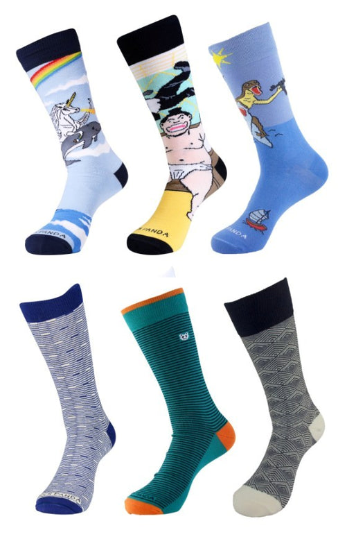 Image of Set of Four Amazing Pairs of Socks for Men (Daring & Bold and Stylish & Suave) - 2 of each style
