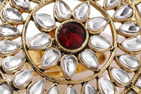 Zinc Gold-plated Jewel Set  (Gold, White)