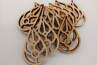 Earring, charm, ornament  - Laser cut/engraved  design ready for your crafty self to paint, decorate, gift to a friend, keep for your self.