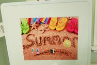 Summer puzzle with magnetic MagDesk lap desk.  Our puzzles are seasonal and colorful.  Puzzle features sensory pieces.