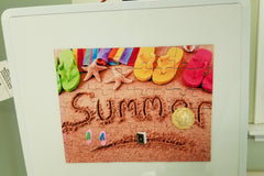 Summer puzzle with magnetic MagDesk lap desk.  Our puzzles are seasonal and colorful.  Puzzle features sensory pieces.