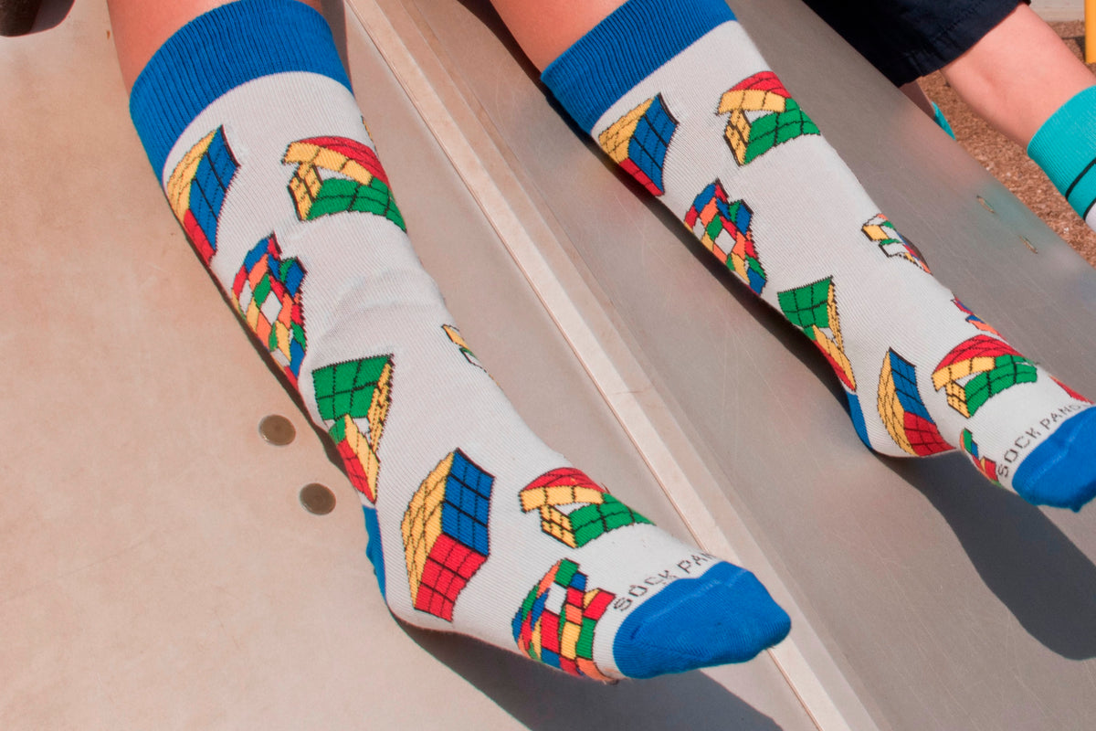 Image of Fun Puzzle Cube Socks from the Sock Panda (Tween Sized)