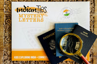 IndianTies Mystery Letters arrives in a custom envelope full of fun activities, games and crafts for your Indian-American kid.  