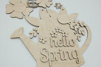 DIY Crafter Kit includes all supplies to create happy and cheerful home decor. This is the Spring DIY Kit. It is shown unpainted.