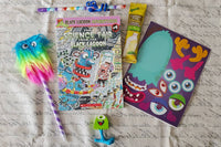 Monster Box October 2020 (Chapter Book Age Group) - Included the monthly book as well as an assortment of fun monster-themed items.