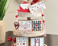 Seasonal Farmhouse Tiered Tray Decor Items Box