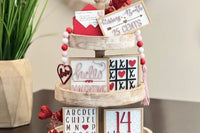 Seasonal Farmhouse Tiered Tray Decor Items Box