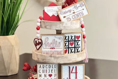 Seasonal Farmhouse Tiered Tray Decor Items Box