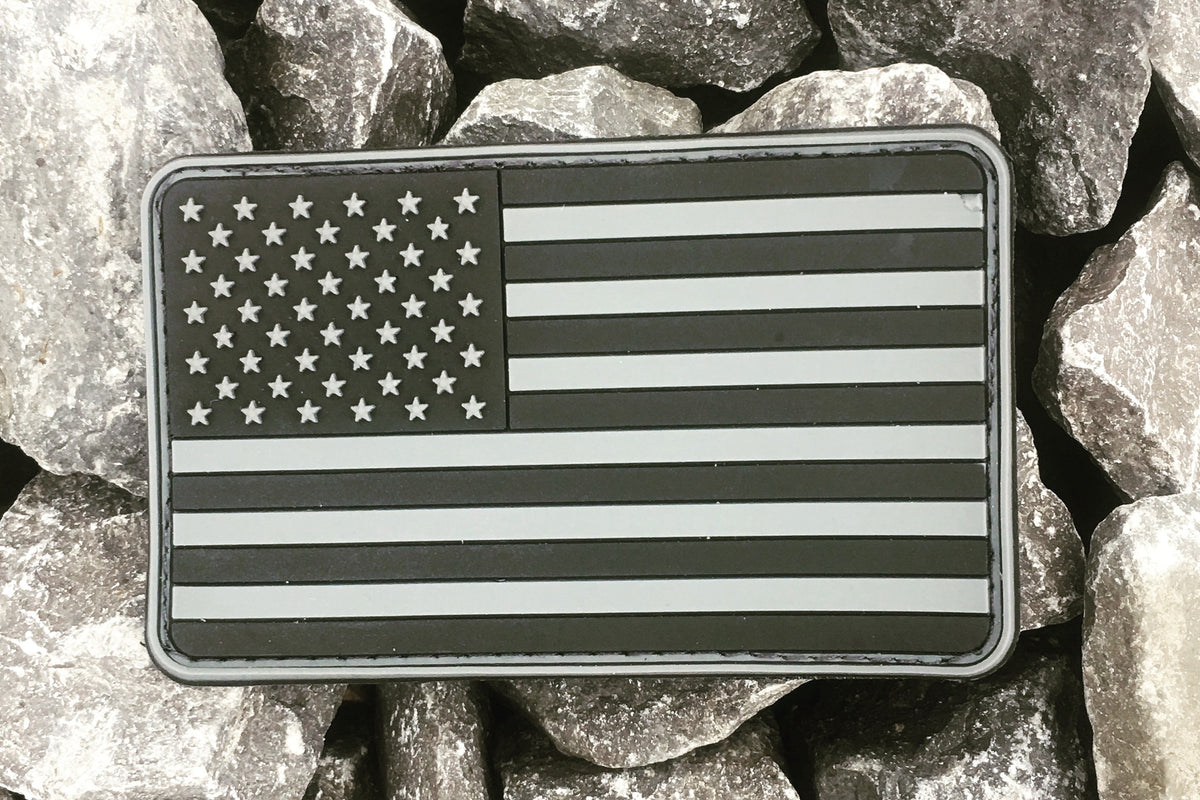 Image of Subdued Black and Gray American Flag Morale Patch