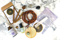 Chakra Box Subscription, Earth Star Box, Aromatherapy, Crystals, Crystal Grid, Tea, Vegan, Organic, Mala, Selenite Wand