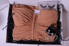Glam Luxe Box- Filled with a glam style dress, stylish earrings, and our classic wispy lashes. a complete glam look.